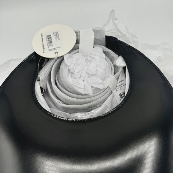 NWT Staud Mini Moon Purse in Polished Black Leather, Crossbody Bag , Brand NEW - Picture 10 of 17